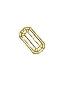 01-2399 1/2kg de Estamparia Diamantada Retangular em Latão G 39mm x 20mm