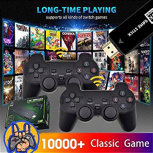 Vídeo Game Retro Console Stick Box 4k 2 Controles Sem Fio