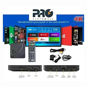 Smart PRO 4K HD - Transforme sua TV em uma Smart TV 4K com o SmartPRO PROSB-3000/16GB