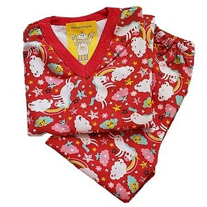 Pijama Infantil Flanelado - 4 ao 8 - Unicornio