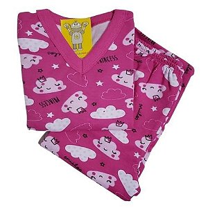 Pijama Infantil Flanelado - 4 ao 8 - Sonho de Princesa