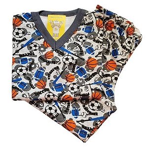 Pijama Infantil Flanelado - 1 ao 3 - Esportes