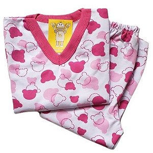 Pijama Infantil Flanelado - 4 ao 8 - Ursinho Candy