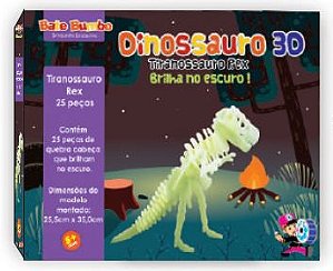 Quebra Cabeça 3D Dinossauro T Rex - Brilha no Escuro