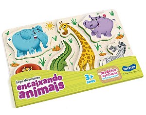 Quebra Cabeça Educativo Encaixando Animais Savana