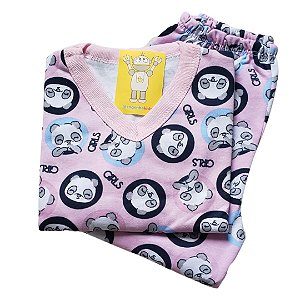 Pijama Infantil Flanelado - 1 ao 3 - Panda Cute