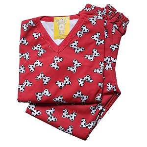 Pijama Infantil Flanelado - 4 ao 8 - Laços Red