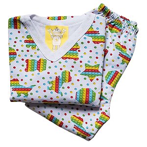 Pijama Infantil Flanelado - 4 ao 8 - Pop It