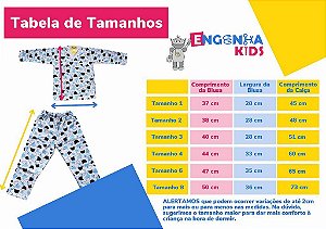 Pijama Infantil Flanelado - 4 ao 8 - Mini Dinos Cinza