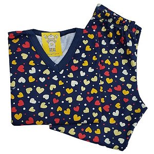 Pijama Infantil Flanelado - 4 ao 8 - Coração II