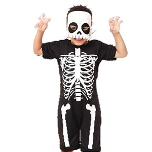 Fantasia Infantil Halloween Esqueleto com Máscara