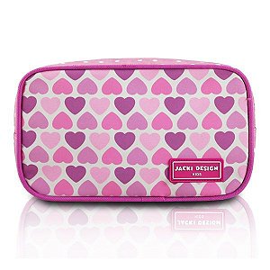 Necessaire Escolar Infantil  - Coração Rosa