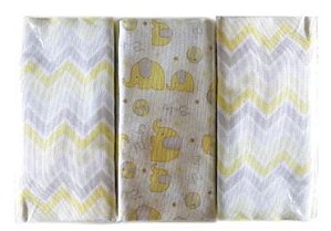 Kit Cueiro 50 x 80cm - Chevron Amarelo (kit com 3 unidades)