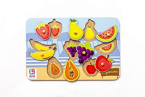 Jogo Educativo de Encaixe Frutas - 7 peças com pinos