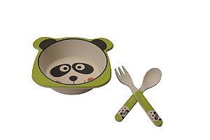 Kit Alimentação Prato e Talher Linha Eco - Panda