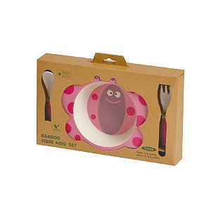 Kit Alimentação Prato e Talher Linha Eco Girotondo Baby - Borboleta