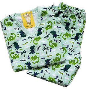 Pijama Infantil Flanelado - 1 ao 3 - Dinos