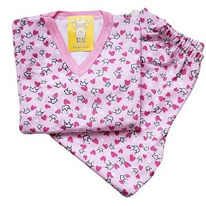Pijama Infantil Flanelado - 1 ao 3 - Coroas