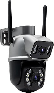 Câmera De Segurança Wi-fi Smart Camera A28b Dupla 3mp Icsee na ( Cor Branca )