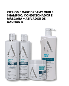 KIT CACHOS - SHAMPOO, CONDICIONADOR E MÁSCARA + ATIVADOR CACHOS DE 1L