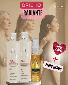 KIT 1: Brilho Radiante - SHAMPOO, CONDICIONADOR HOME CARE PEROLA + ÓLEO DE ARGAN