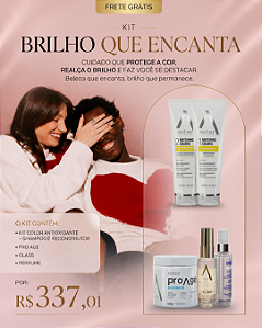 Kit Brilho que Encanta: KIT COLOR ANTIOXIDANTE - SHAMPOO E RECONSTRUTOR + PRO AGE + GLASS + PERFUME