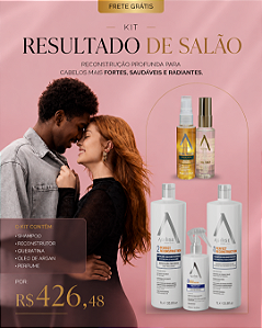 Kit Resultado de Salão: KIT RP RECONSTRUÇÃO PROFUNDA - SHAMPOO, RECONSTRUTOR E QUERATINA + ARGAN + PERFUME
