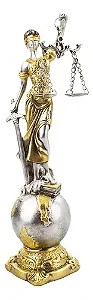 Dama Da Justiça Globo Prateado 23.5cm