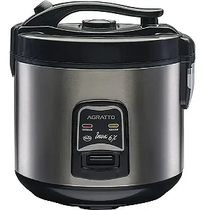 Panela Elétrica De Arroz Inox E Visor De Vidro 127v Agratto Preto 60 Hz