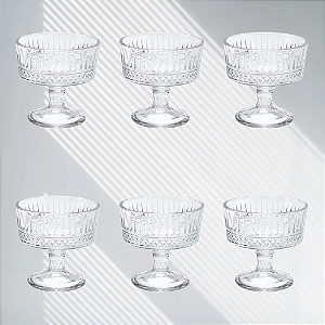Jogo De 6 Taças Sobremesa Munique 230ml Linha Premium Cor Transparente