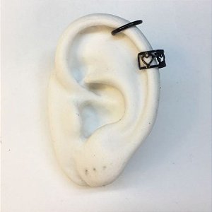 Kit Brinco Piercing Preto Cartilagem Pressão Magnético em Aço Inox - 2 Peças