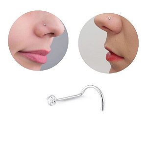 Piercing Nostril Nariz Prata Legítima 925 ZIrcônia 1mm Brilhante 1 - UND