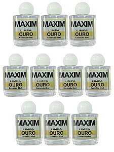 Kit 10 Limpa Jóias Verdadeiras Objetos Em Ouro Puro 18k Maxim 40ml Branco