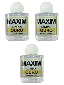 Kit 3 Limpa Jóias Verdadeiras Objetos Em Ouro Puro 18k Maxim 40ml Branco