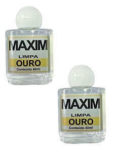 Kit 2 Limpa Jóias Verdadeiras Objetos Em Ouro Puro 18k Maxim 40ml Branco