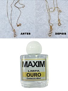 Limpa Jóias Alianças Verdadeiras Objetos Em Ouro Puro 18k Maxim 40ml Branco