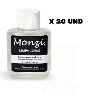 Kit 20 Limpa Jóias Alianças Ouro 18k Monzi 35ml Atacado Revenda