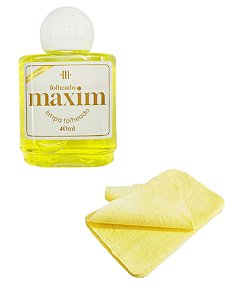 Kit 1 Limpa Chapeados Semijóia Maxim 40ml Amarelo +1 Flanela Mágica Polimento