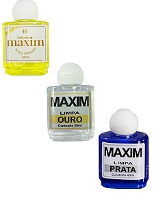Kit 3 Maxim 40ml Limpa Chapeados Semijoias Pratas 925 Ouro 18k Original
