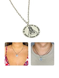 Colar Cordão Unissex Feminino Frase Motivacional Se nada Mudar Eu Mudarei Prata Aço Inox
