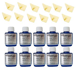 Kit 10 Limpa Pratas Monzi 35ml + 10 Flanela Mágica Polimento Atacado Revenda