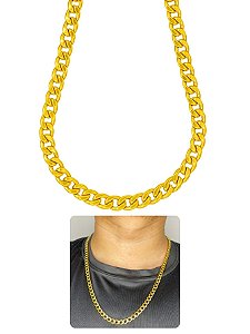 Corrente Cordão Masculino 60cm Grumet 5mm Grosso Dourado Ouro Aço Inox Premium A Prova D'Água