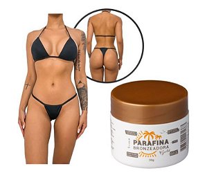 KIT Parafina Bronzeadora Gold Lorkin 30G Com Biquíni de Fita Lorkin