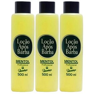 Kit 3 Loção Após Barba MENTOLADA 500ml Palmindaya