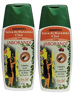 Kit 2 JABORANDI Shampoo Seiva de mutamba e Juá Sem Sal 200ml