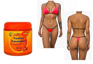 Kit  Parafina Bronzeadora - Amazonbronze - Pharmakos - 180g Brinde Biquíni