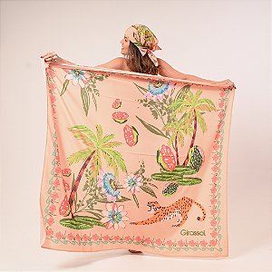 Canga Pareô Estampada - Seda Relux - Ref.E242