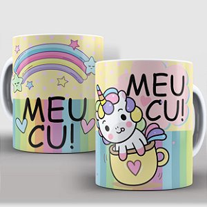 Caneca Porcelana Unicórnio Indelicado - Meu C*