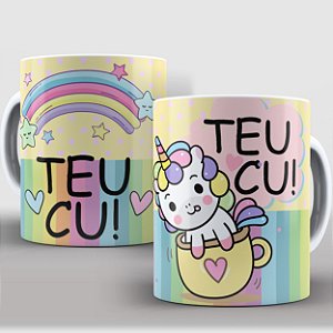 Caneca Porcelana Unicórnio Indelicado - Teu C*