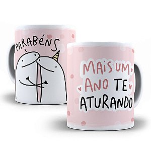 Caneca Porcelana Flork - Mais um ano te aturando